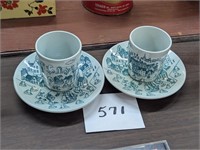 Nymolle Art Faience Cups and Saucers