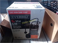 Everbilt 3/4hp sump pump in box