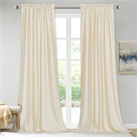 StangH Ivory Velvet Curtains for Window
