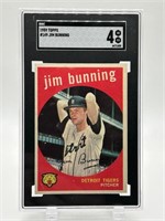 1959 Jim Bunning Topps Graded Baseball Card