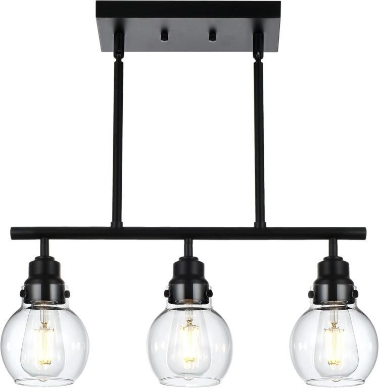 Linear Black Chandelier  5 Lights