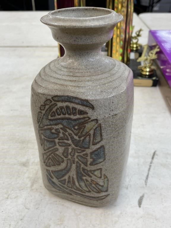 Vintage Frank Willett art pottery vase signed MCM