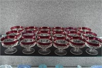 Lot of Tiffin/Franciscan Glass Ruby Flash Glasses