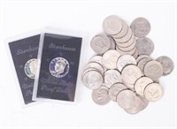Coin 45 Assorted Eisenhower Dollars W/ Silver