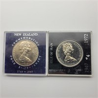 1947 ISLE OF MAN 5 PENCE & 1969 NEW ZEALAND