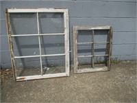 2 Vintage Wood Windows