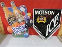 Miller & Molson Metal Signs