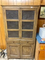 Vintage Wood and Tin Pie Safe