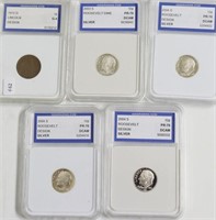 5// MIXED IGS GRADED COINS