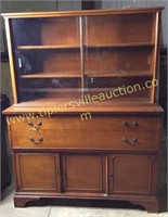 Mid century mahogany china cabinet 48x62h