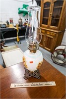 Antique Oil Lamp w/Wheat Pattern