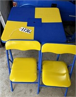 Kid's Lego Folding Table and Two Folding Chairs