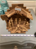 Wooden nativity set