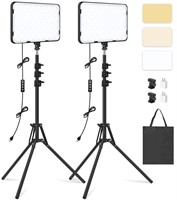 2 Pack LED Video Light with 63'' Tripod Stand,