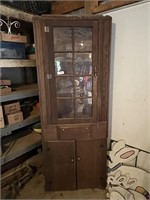 78" T x 29" W Primitive Corner Cabinet