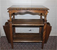 Oak side/telephone table with two side