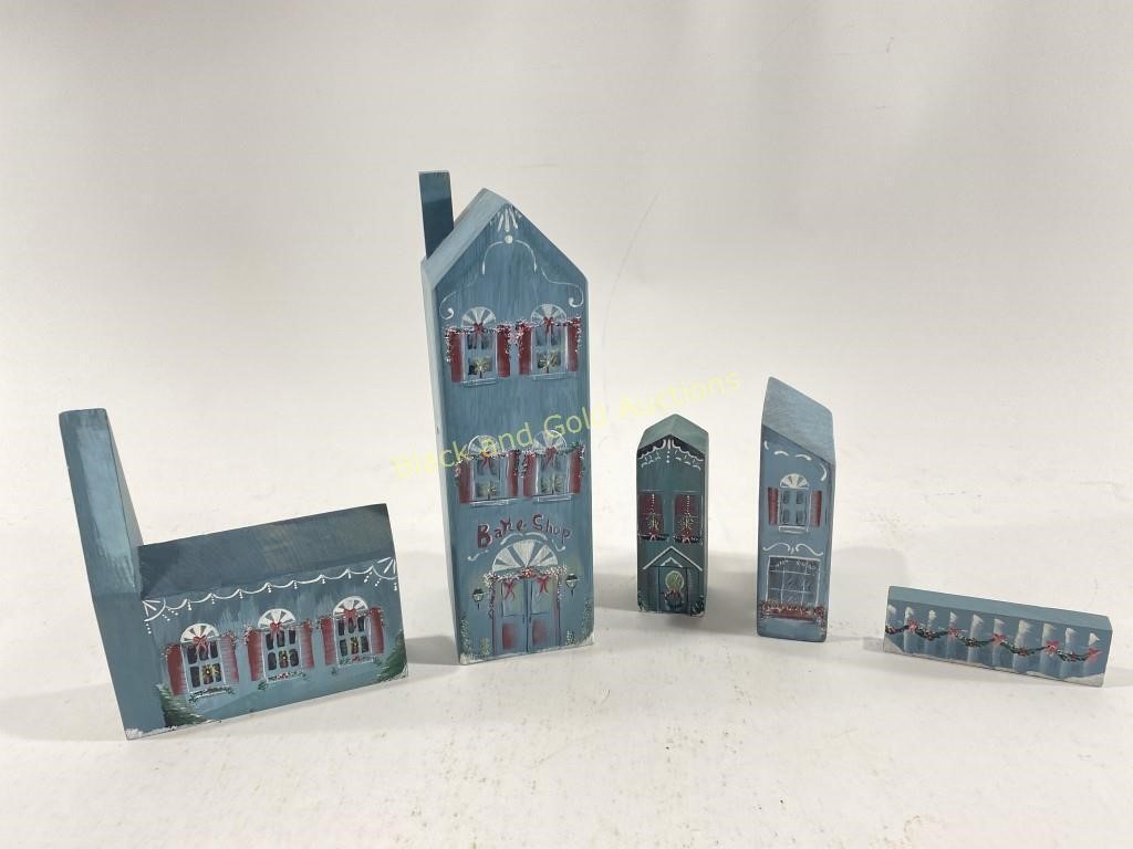 Hand Painted Wooden Village