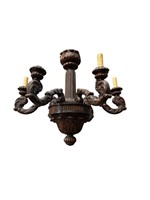 Heavily Carved Fine 6 Arm French Wood Fixture