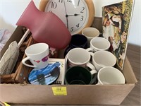 Mugs, Vase, Clock, Etc.