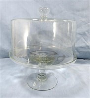 ELEGANT GLASS CAKE STAND W-COVER