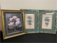 (3) Floral Framed Pictures