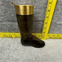 Vtg Avon Cowboy Boot Glass Bottle