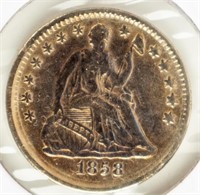 Coin 1858 Liberty Seated Half Dime-VF