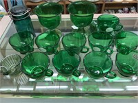Green glassware.