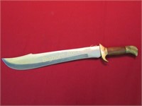 Large Knife w/ Brass & Wood Eagle Handle