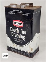 Texaco Black Tire Dressing Tin Container