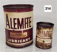 Alemite Lubricant Tin Containers