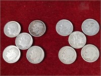 (10) Silver Roosevelt Dimes