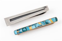 (2) STERLING ENAMEL TIE BARS: ANDERSEN & B&L