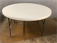 5ft, Round Folding Table W/Plastic Top