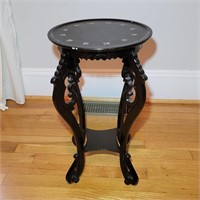 Asian Style Wooden Side Table w/ Mother of Pearl
