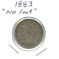 1883 Liberty Nickel - "No Cent"