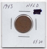 1943 Newfoundland 1 Cent Coin