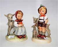 Early Goebel Hummel girl and boy with lambs