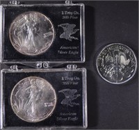 2-1988 SILVER EAGLES & 1 2015 PHILHARMONIC BU COIN