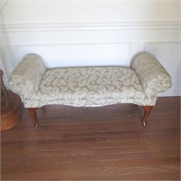 Upholstered Rolled Arm Bench