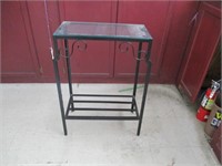 METAL AND GLASS SIDE TABLE