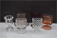 Lot Of 6 Vintage Glass Vases-Tiara, Fostoria, Etc.