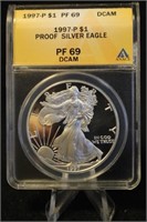 1997-P Certified Proof DCAM 1oz .999 Silver Eagle