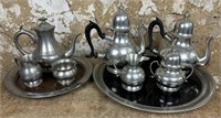 Two Pewter Tea Services