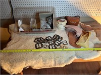 Buckles, Leather Craft Remnants, sheep hide