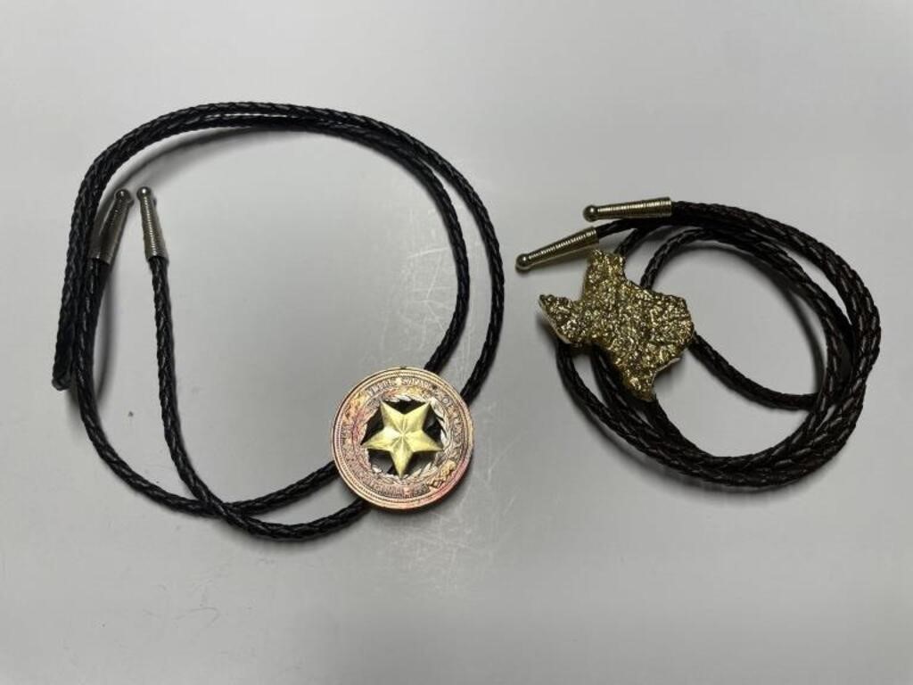 THE STATEW OF TEXAS BOLO WITH SILVER TEXAS COIN PC