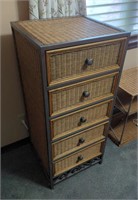 Wicker 5-drawer lingerie chest