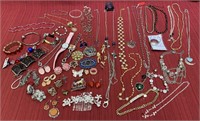61pieces of colorful costume jewelry including 20