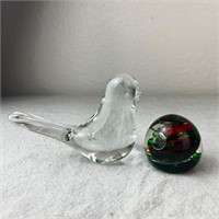 Balos Taiwan Glass Bird with Colorful Paperweight