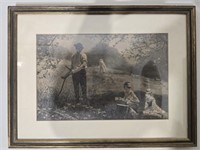 Framed print of farm work